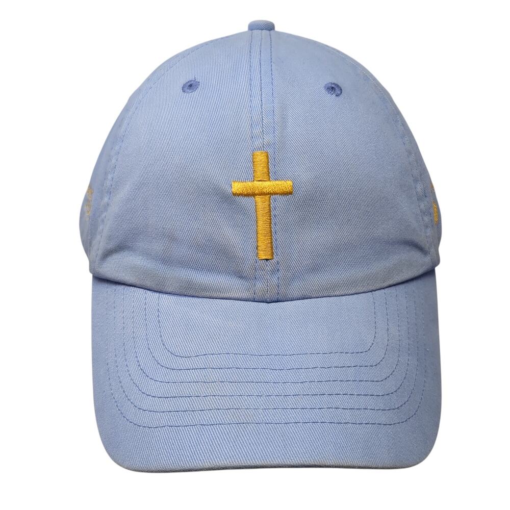 Cross Slideback Baseball Cap Blue OS Adjustable Embroidered Headshots By Kc Caps